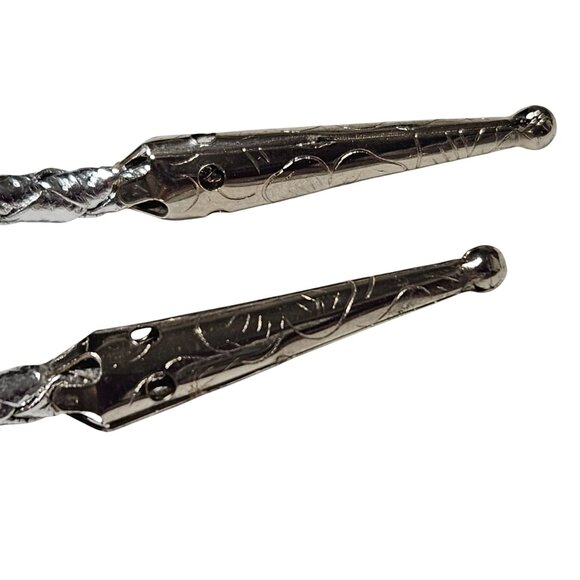 Western Style Bolo Tie Silver Black Stone Cowboy Silver Tone Tips Mens Fashion - Picture 2 of 6